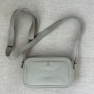 Lululemon raw linenflax colored camera crossbody bag